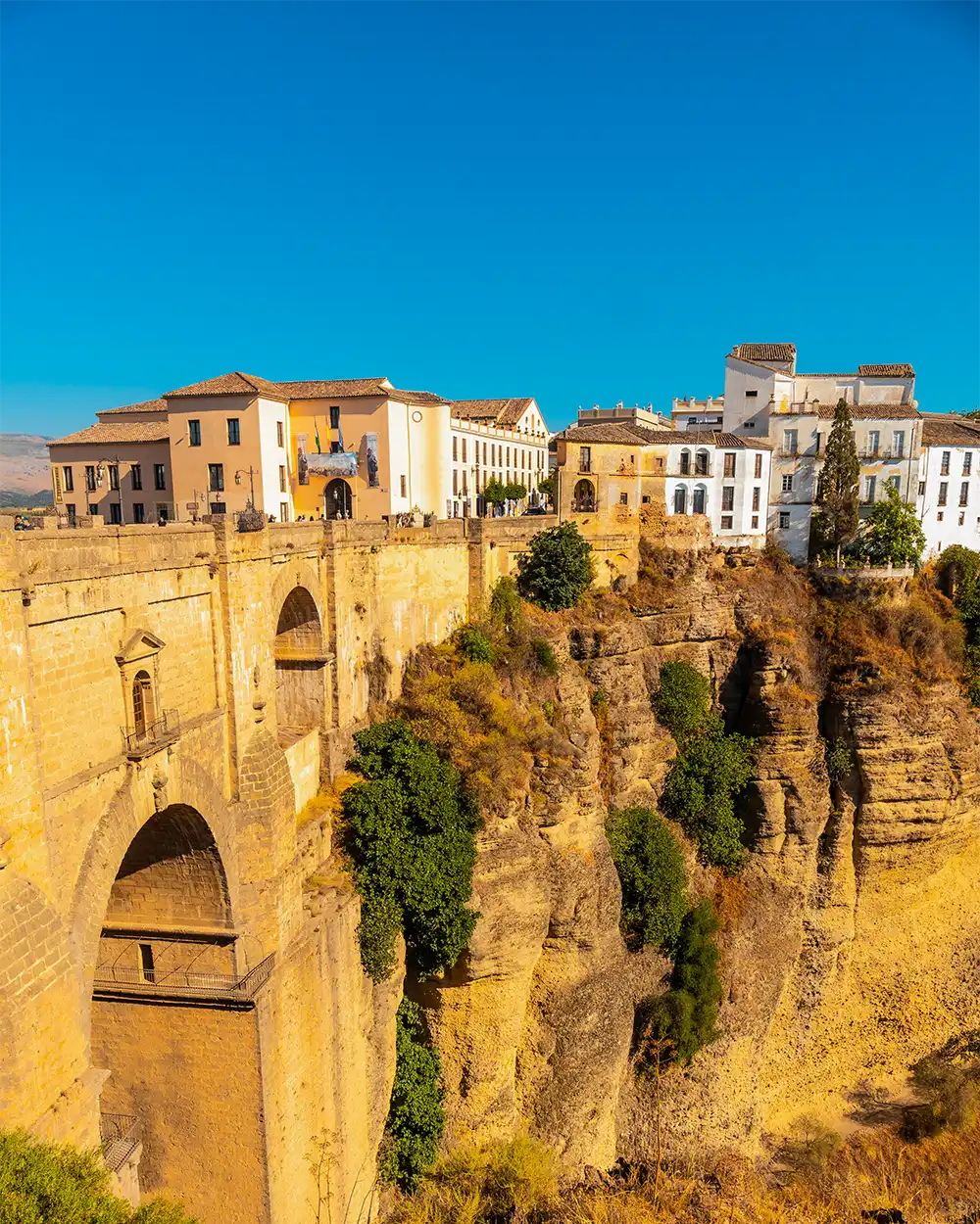 View of the new Ronda Bridge with the city in the background