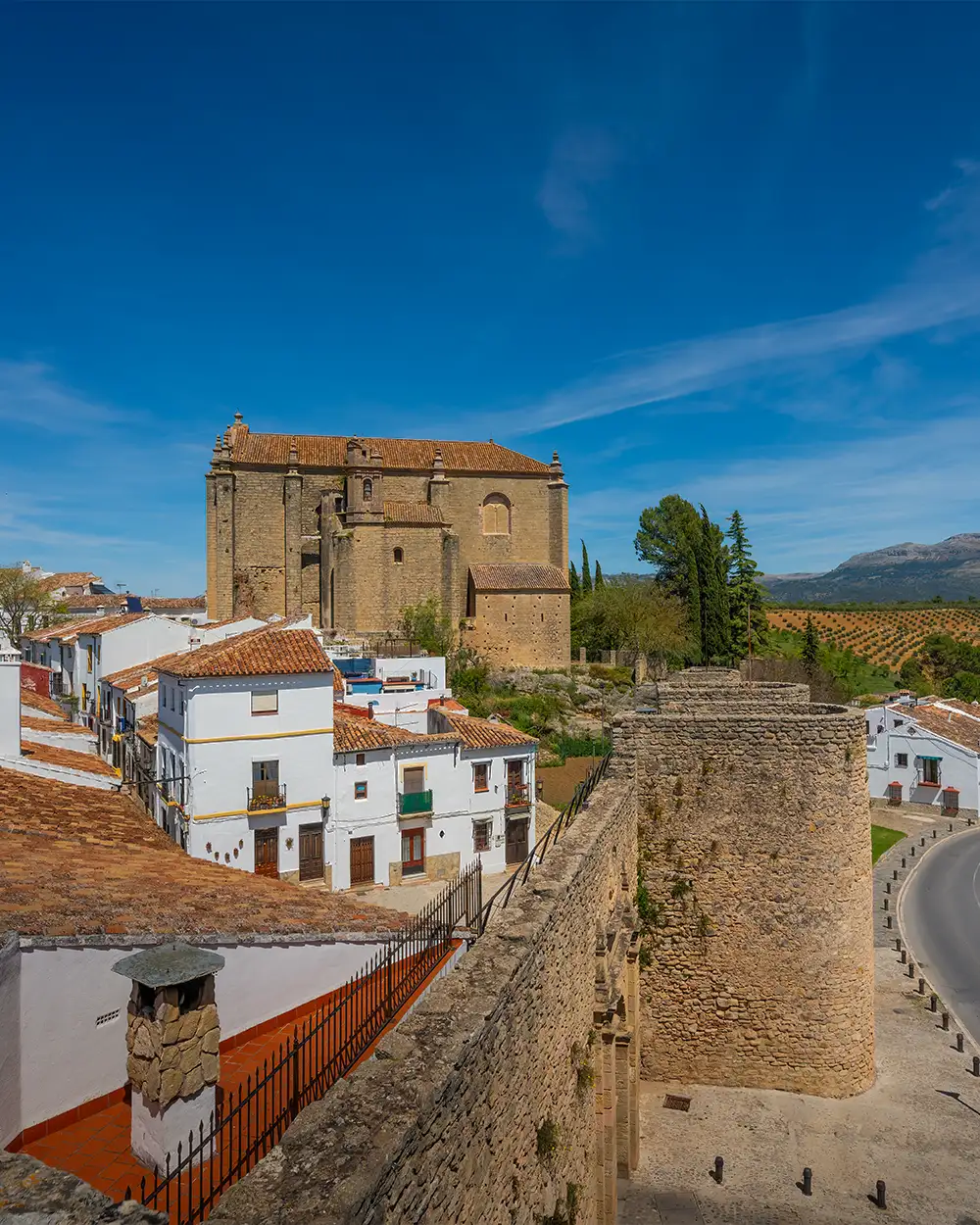 Puerta de Almocabar Gate and Walls and Holy Spirit Church - Ronda, Andalusia, Spain