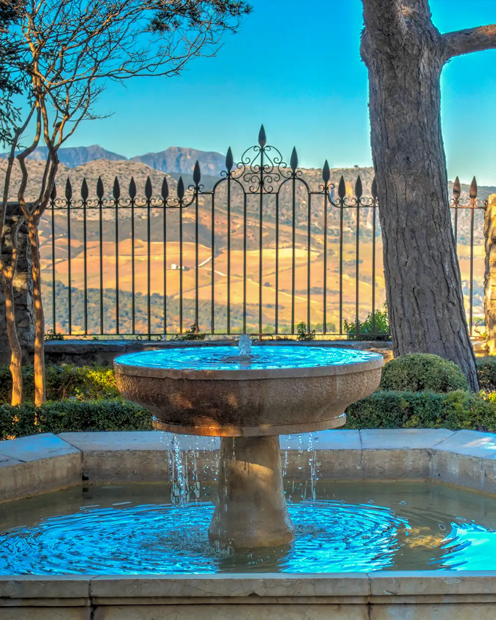 Fountain at Alameda del Tajo Park in Ronda