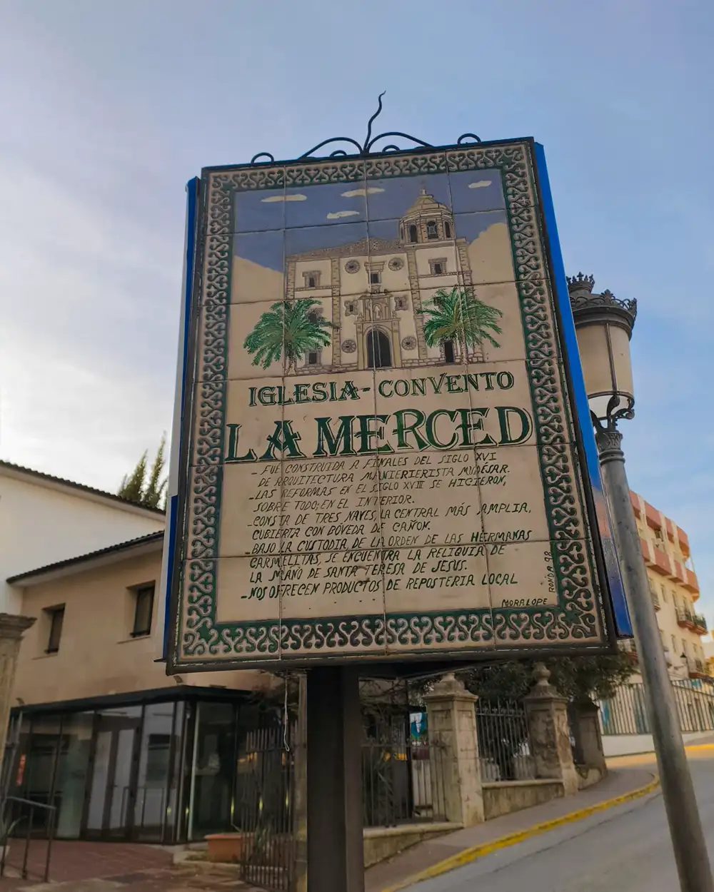 Photo of the sign of Church of Our Lady of Mercy in Ronda